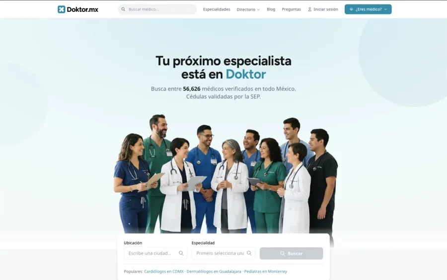 Vista previa de Doktor.mx, directorio médico
