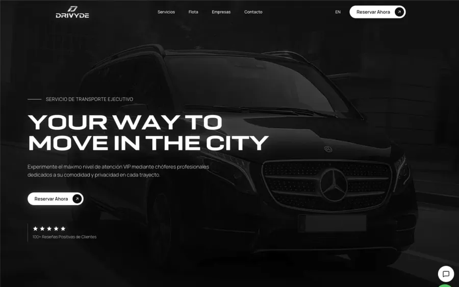 Vista previa de la web de Privyde, transporte ejecutivo VIP