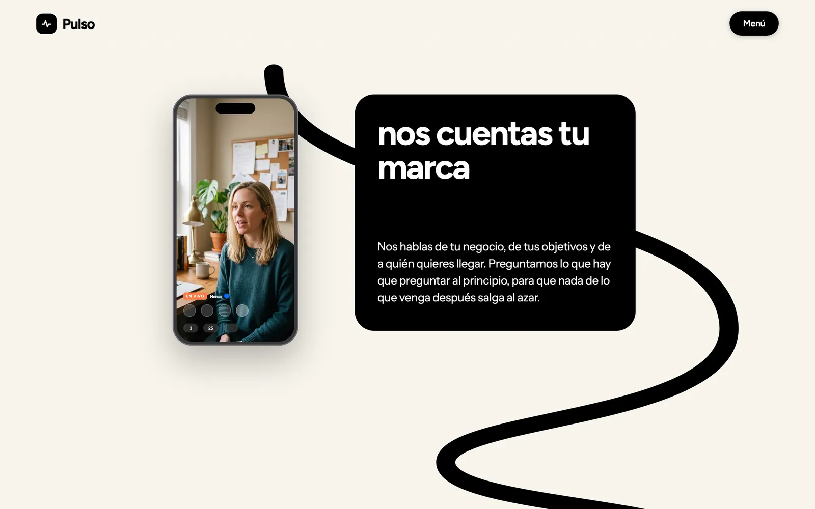 Pantalla 3 de la página de Pulso, agencia de medios sociales