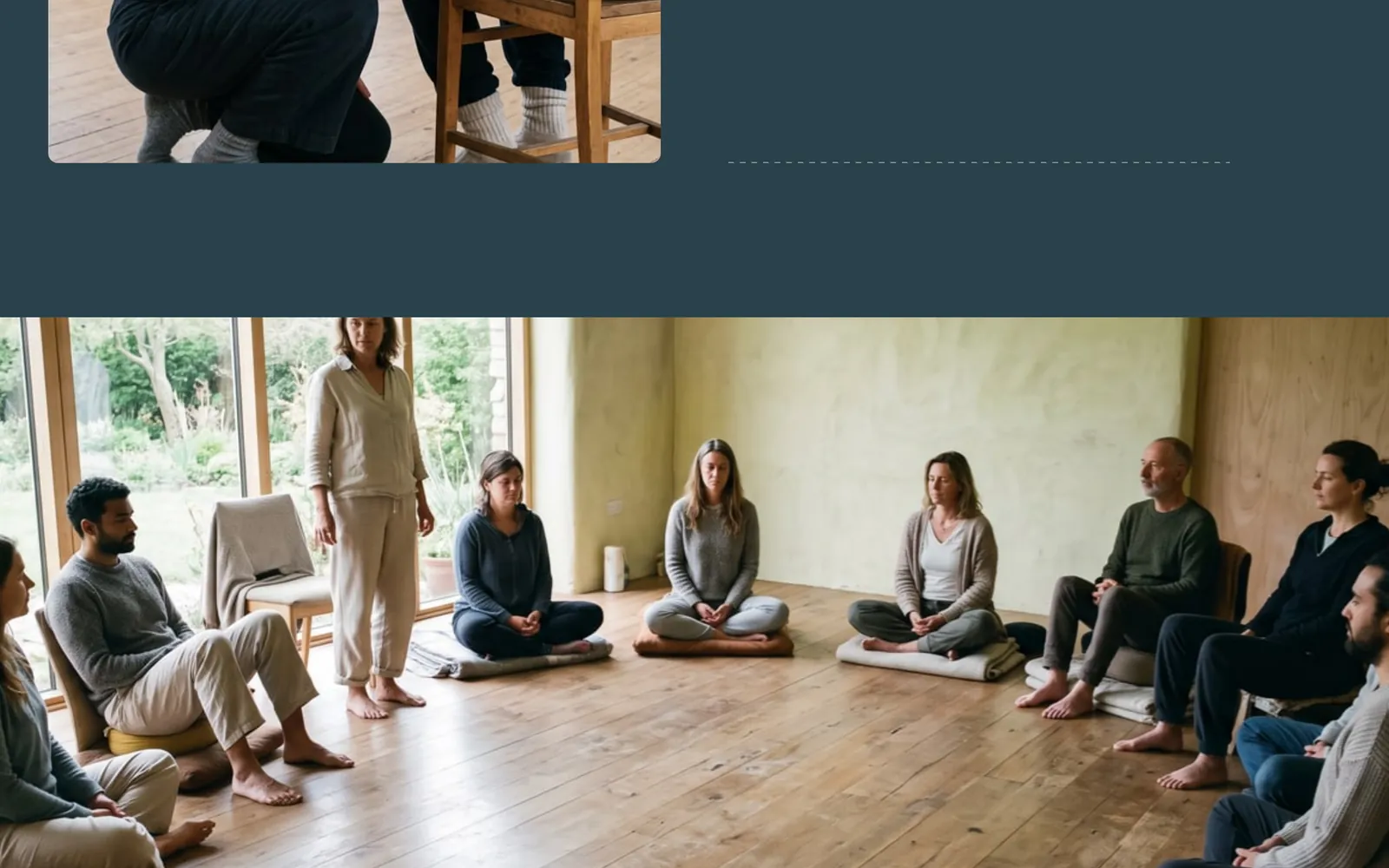 Pantalla 3 de la página de Remanso, estudio de meditación guiada
