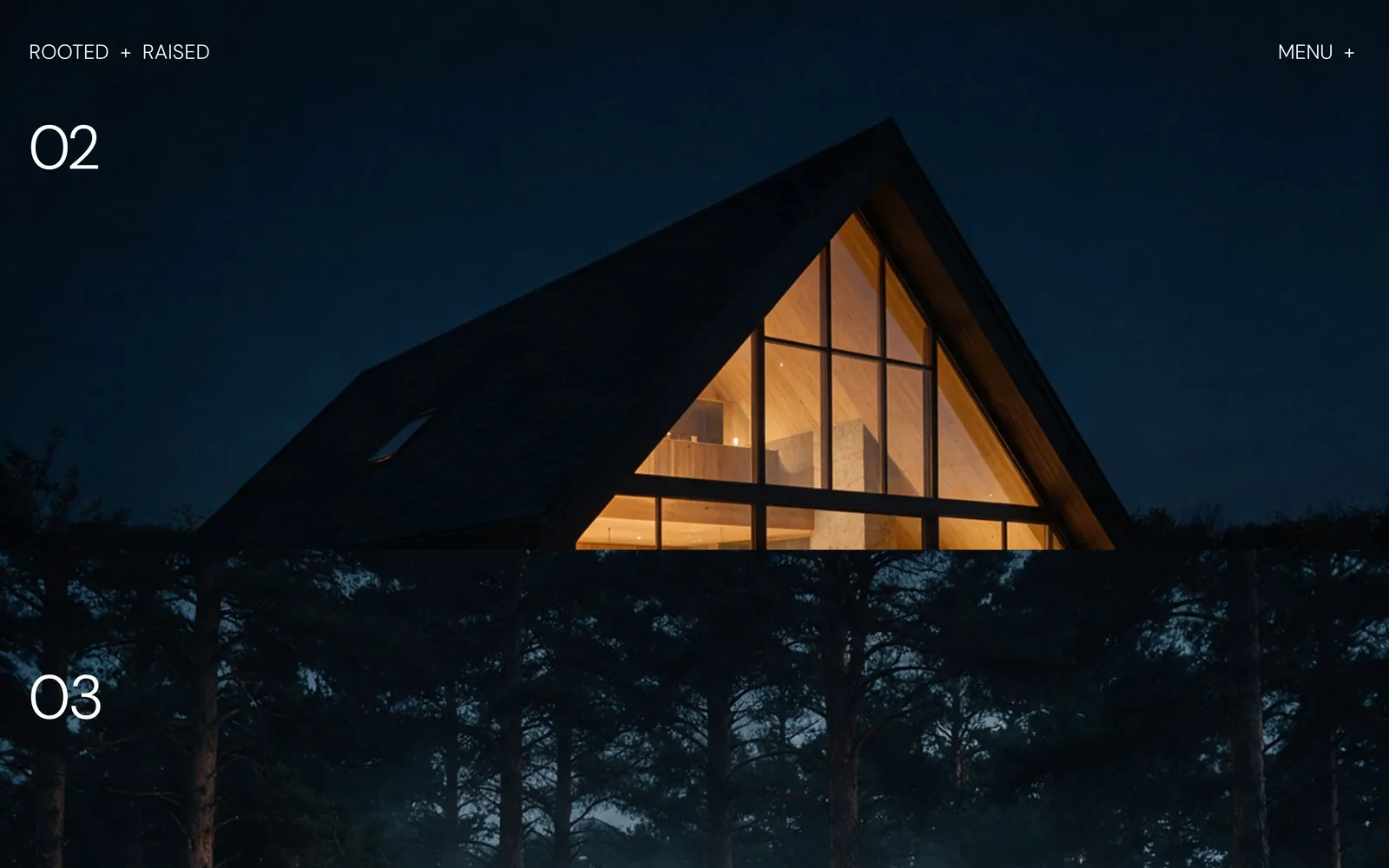 Pantalla 4 de la página de Rooted + Raised, estudio de arquitectura e interiorismo