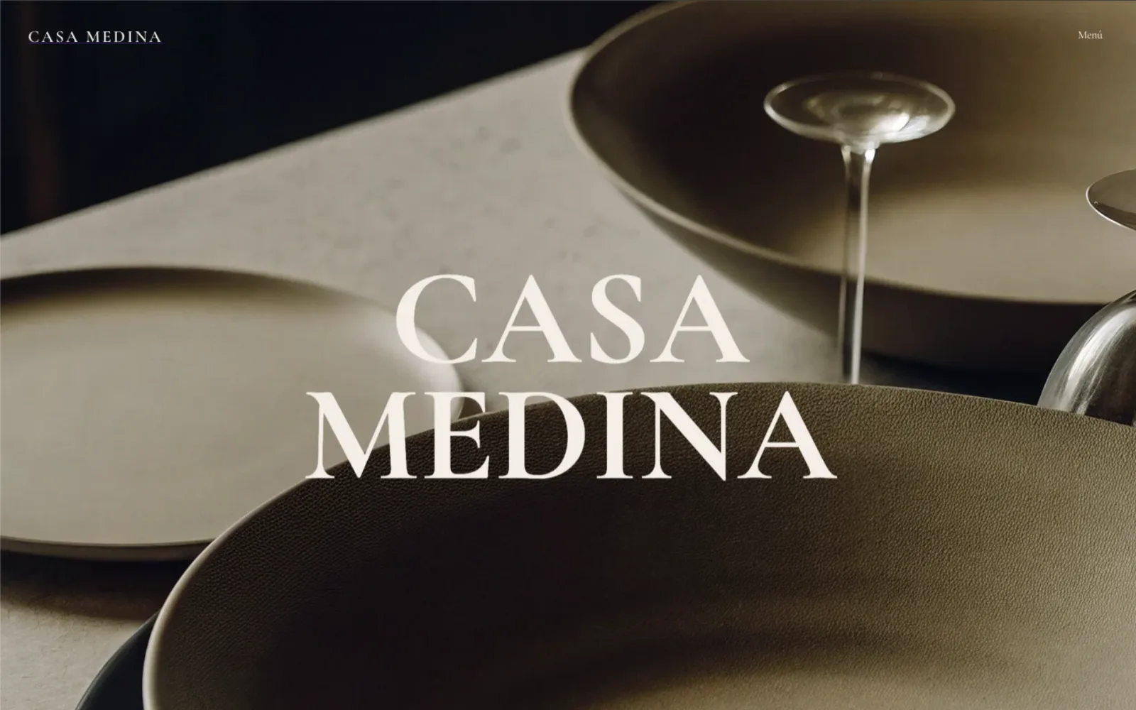 Pantalla de la web del restaurante Casa Medina