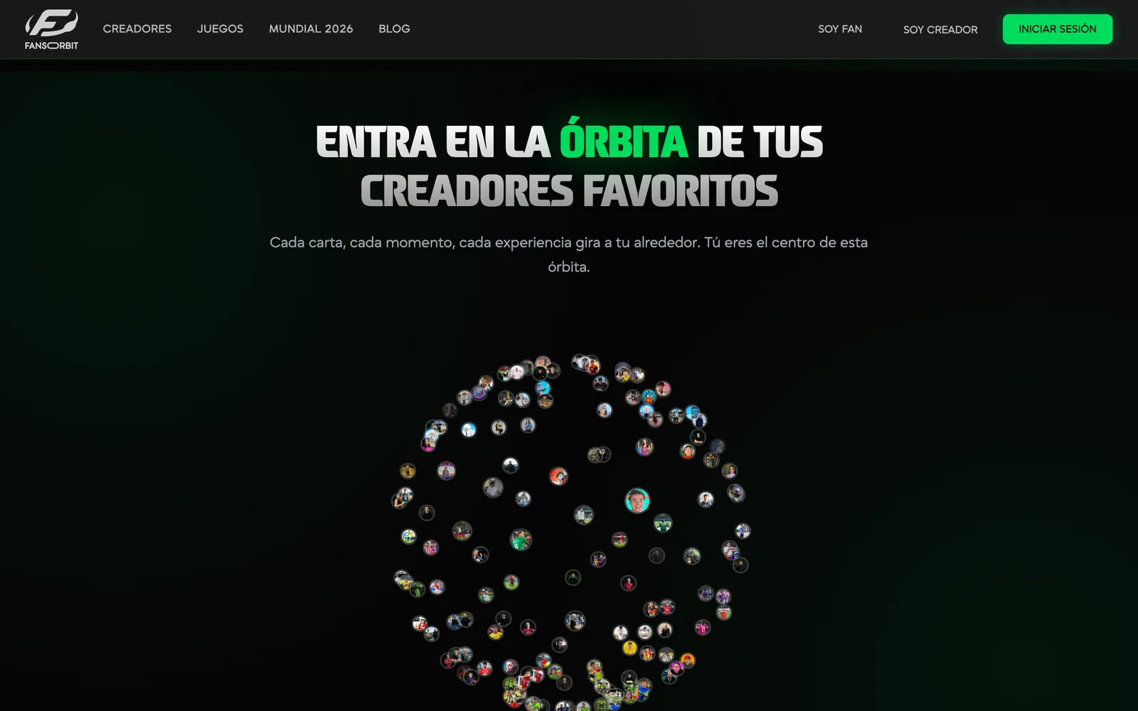 Pantalla 2 de la plataforma de creadores FansOrbit